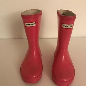 Hot pink hunter Wellies rain boots
